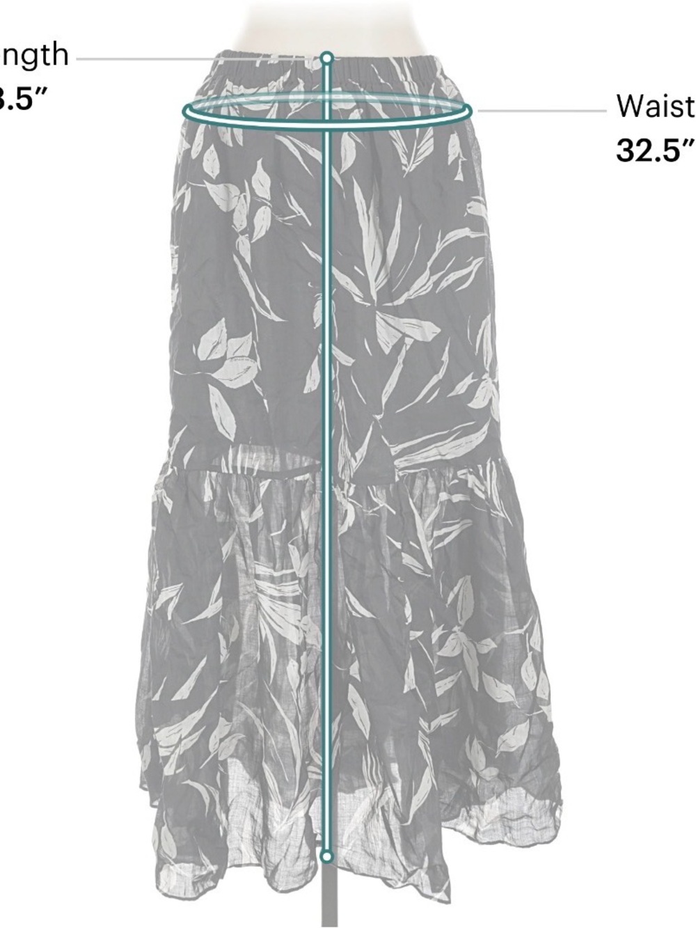 Banana Republic Black and White Leaf-Print Maxi Skirt - Picture 3 of 4